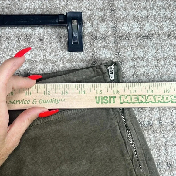 Free People In My Feelings Velvet Pants Green Bootcut Side Zipper Boho Casual - Picture 6 of 8